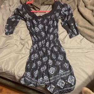 hollister Blue patterned romper size small